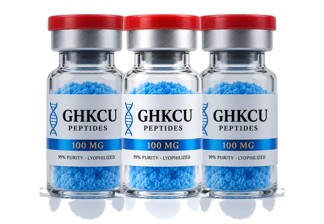 Embalagem com 3 frascos de GHK-Cu